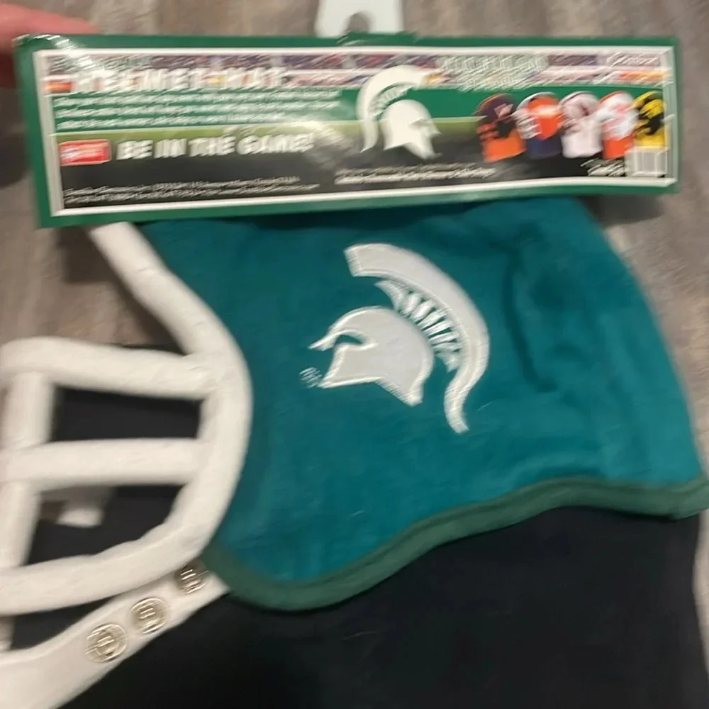 Michigan State winter hat faux football helmet NEW